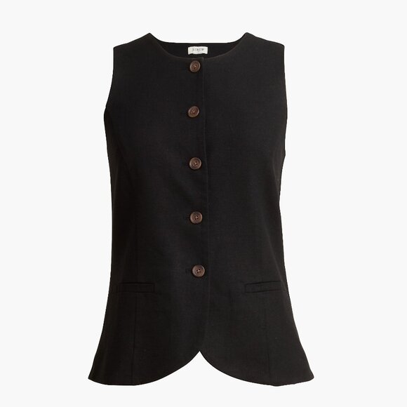 J. Crew Jackets & Blazers - NWT J.Crew Linen-blend Button-front Vest